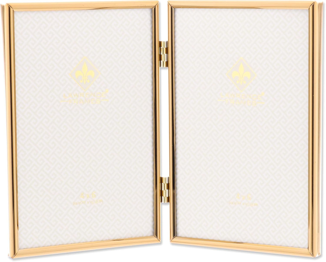 Lawrence Frames Doppel-Bilderrahmen, 10 x 15 cm, goldfarben, 4x6 Double 4x6 Double gold, 4x6 Double