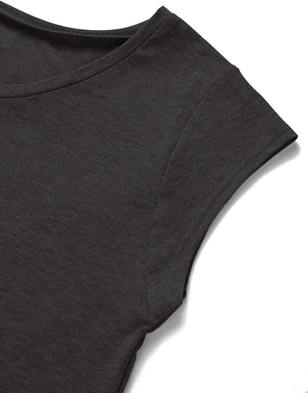 Teesho Tshirt Damen Oberteile Elegant Langarm/Kurzarm Crop Tops Casual Longshirt Cap hülse Tunika So