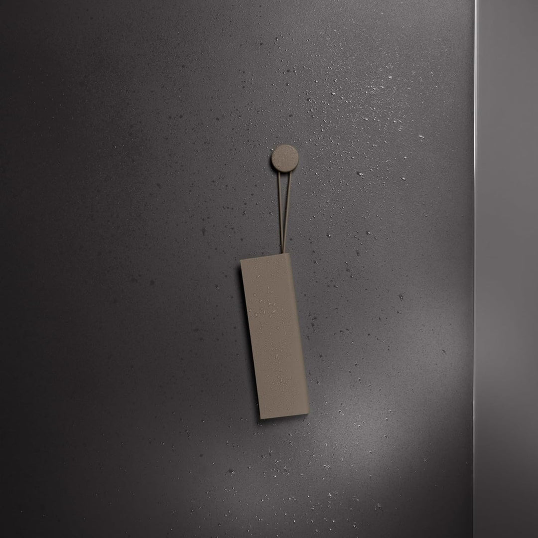 KEUCO Duschabzieher aus Silikon, mit Wandhalterung, Glaswischer zum Kleben, 26,4x8,2x1,7 cm, schlier
