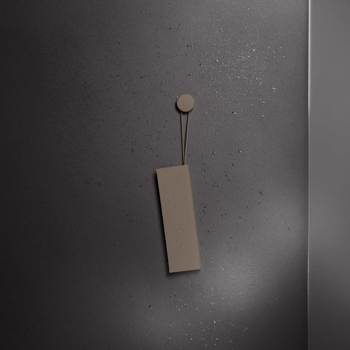 KEUCO Duschabzieher aus Silikon, mit Wandhalterung, Glaswischer zum Kleben, 26,4x8,2x1,7 cm, schlier