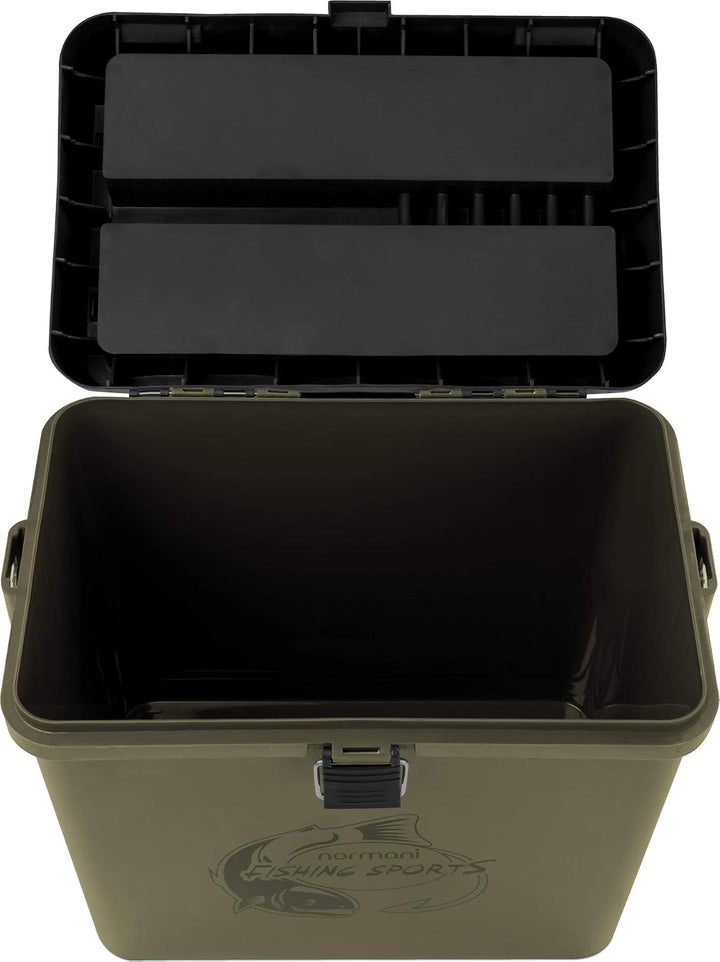 Sitzkiepe Angelobox Angel-Sitzbox Angelrucksack Angeltasche Angelkoffer Angler-Gerätekasten mit 4 Ta