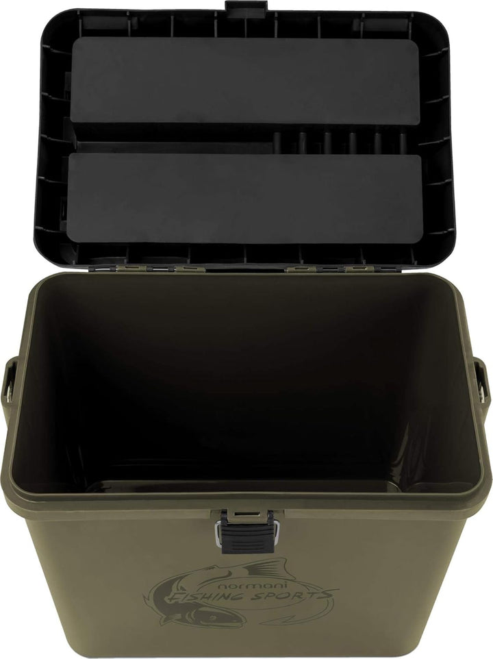 Sitzkiepe Angelobox Angel-Sitzbox Angelrucksack Angeltasche Angelkoffer Angler-Gerätekasten mit 4 Ta
