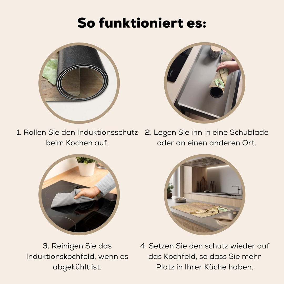 Herdabdeckplatte Einteilig Küche Herdabdeckung Induktionsfeld Ceranfeld Herdabdeckplatten Vinyl Matt