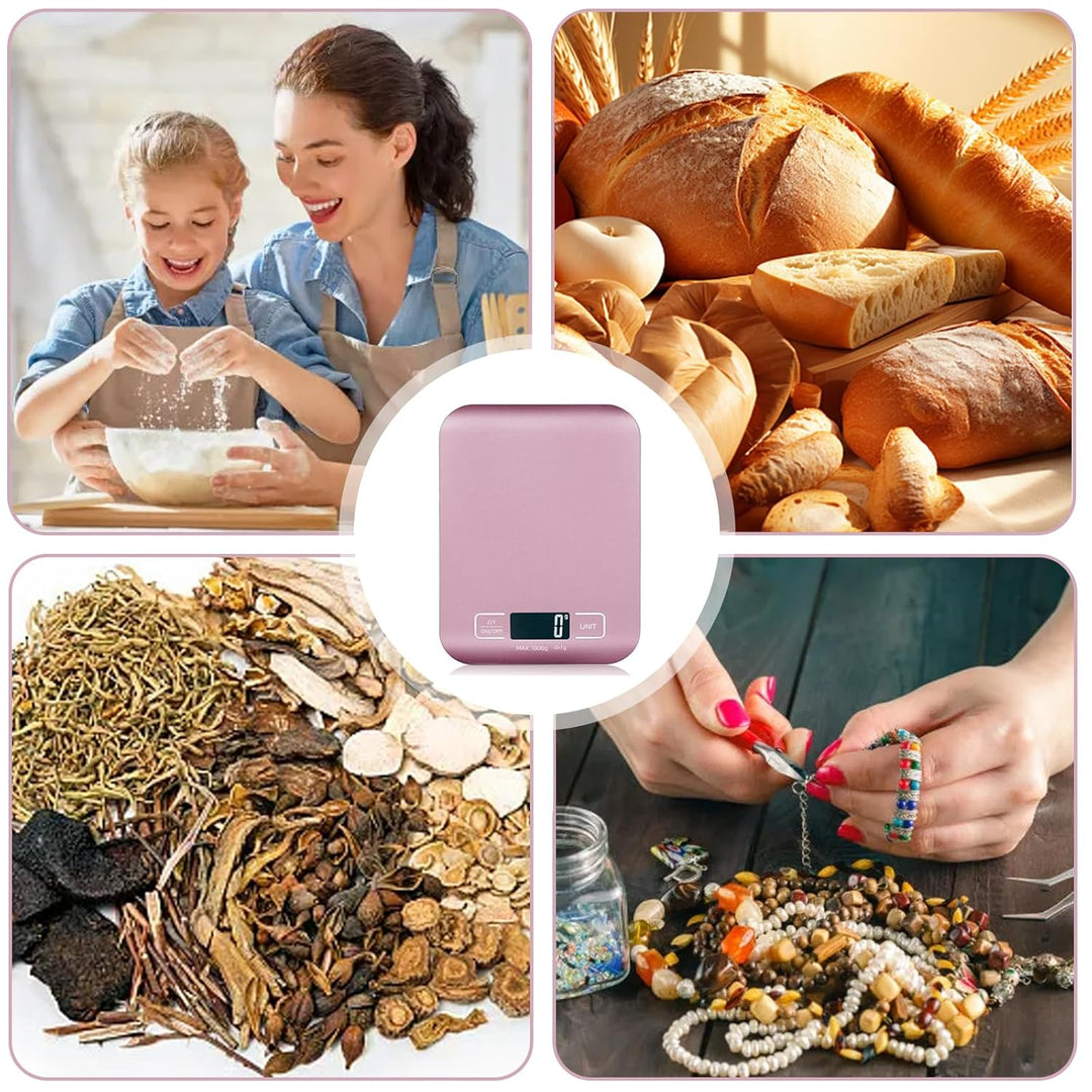Küchenwaage Digital, 10kg/1g Küchenwaage USB Wiederaufladbar Digitale Küchenwaagen mit LCD Display &