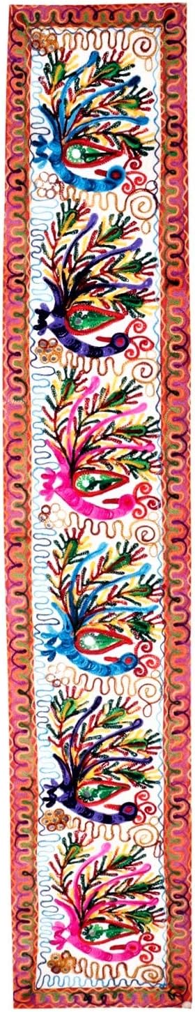 Purpledip 11485 Wandteppich, Baumwolle, Motiv Pfauen Jambooree, Vintage-Stickerei
