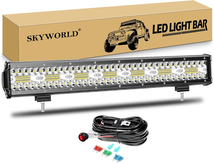 SKYWORLD LED Arbeitsscheinwerfer Bar 51.4cm 420W LED Scheinwerfer 12V 24V Arbeitslicht Zusatzscheinw
