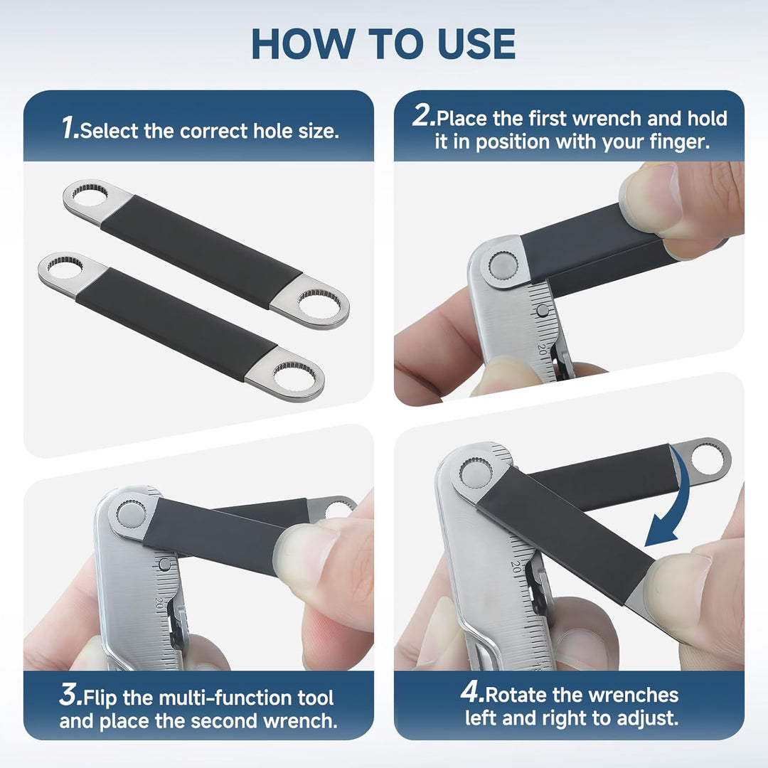 2er-Pack Rändelmutter-Entfernungsschlüssel-Set für Multi-Tool-Demontage, mittleres & grosses Edelsta