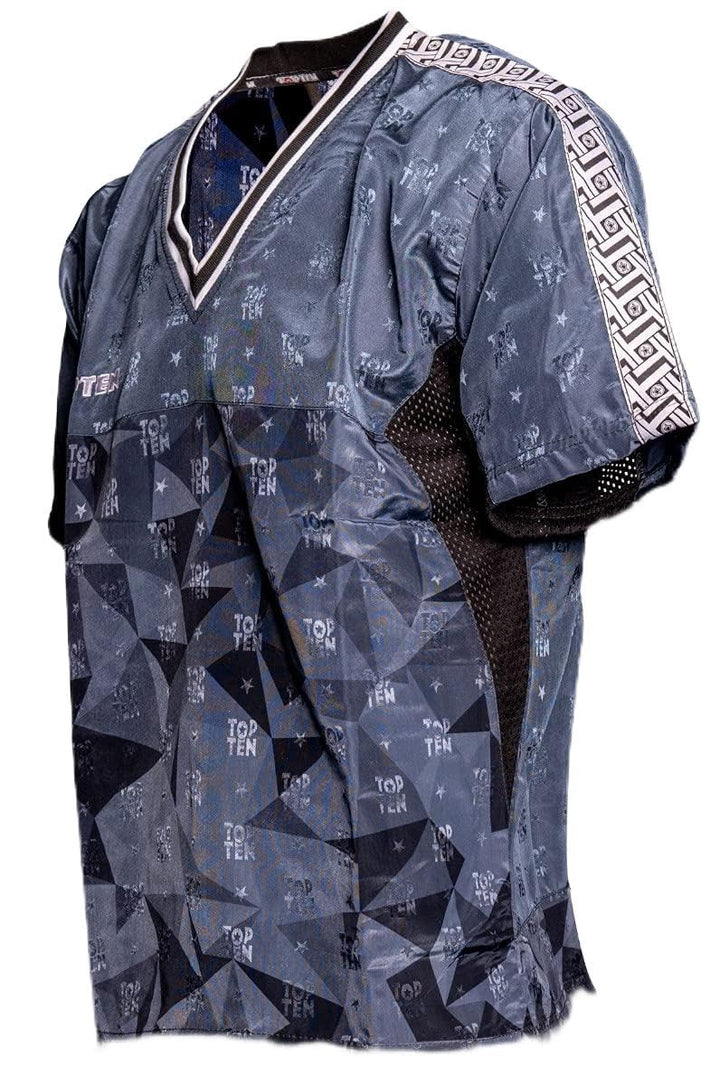 T-Shirt mit V-Ausschnitt zum Kickboxen „Kickboxjacke Prism“ Schwarz XL, Schwarz XL