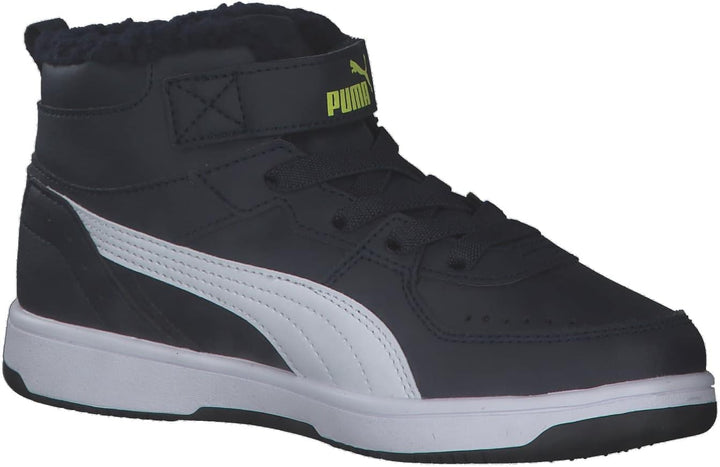PUMA Rebound Joy FUR Jr Unisex Kinder Sneaker gefüttert 375477 Schwarz 28 EU Parisian Night Puma Whi