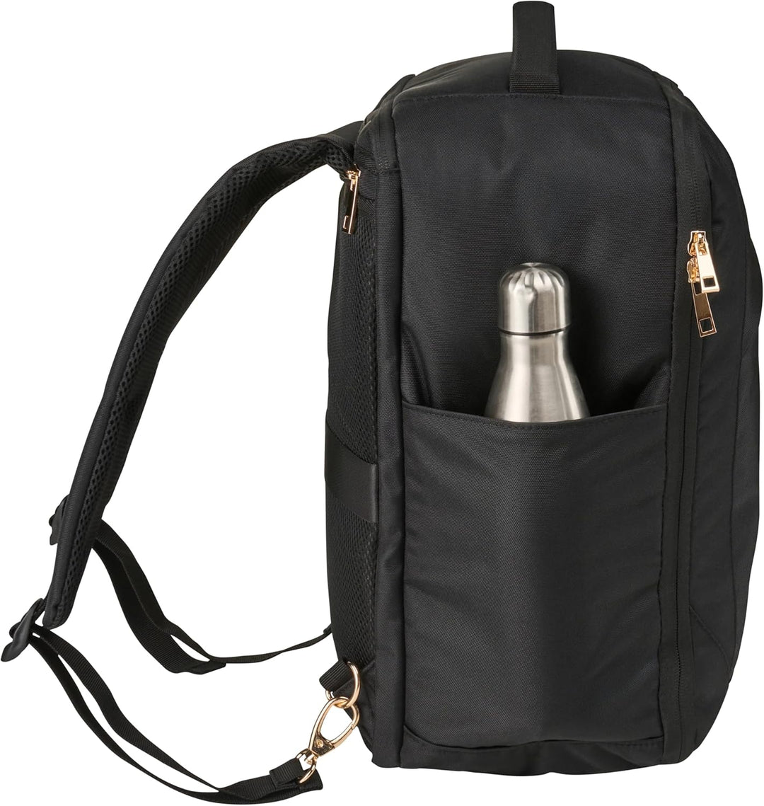 Cabin Max Handgepäck-Rucksack Backpack Reiserucksack Ryanair 40x30x20 24L 40 x 30 x 20cm Schwarz/Gol