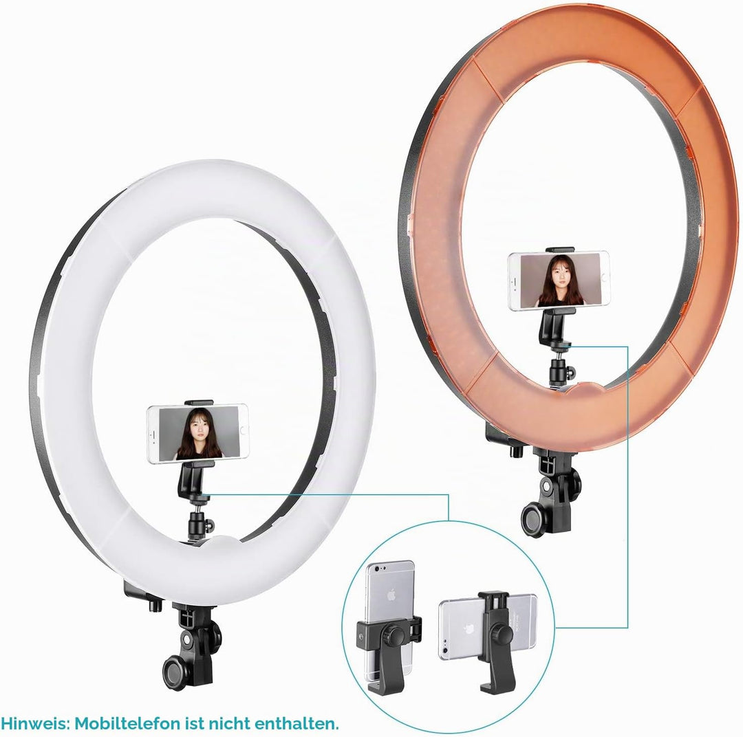NEEWER 18-Zoll SMD LED Ringlicht dimmbares Beleuchtungsset mit78.7"Lichtständer Filter und Blitzschu