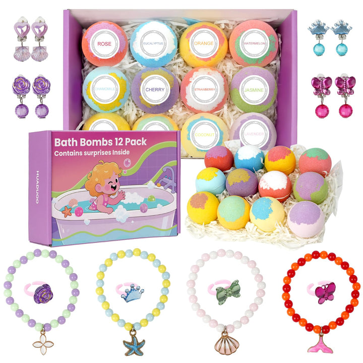Badekugeln für Kinder und Mädchen mit Überraschungsspielzeug im Inneren, lustige, kindersichere, han