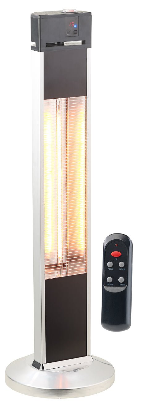 Semptec Urban Survival Technology Infrarot Heizstrahler: IR-Stand-Heizstrahler, Fernbedienung, Timer