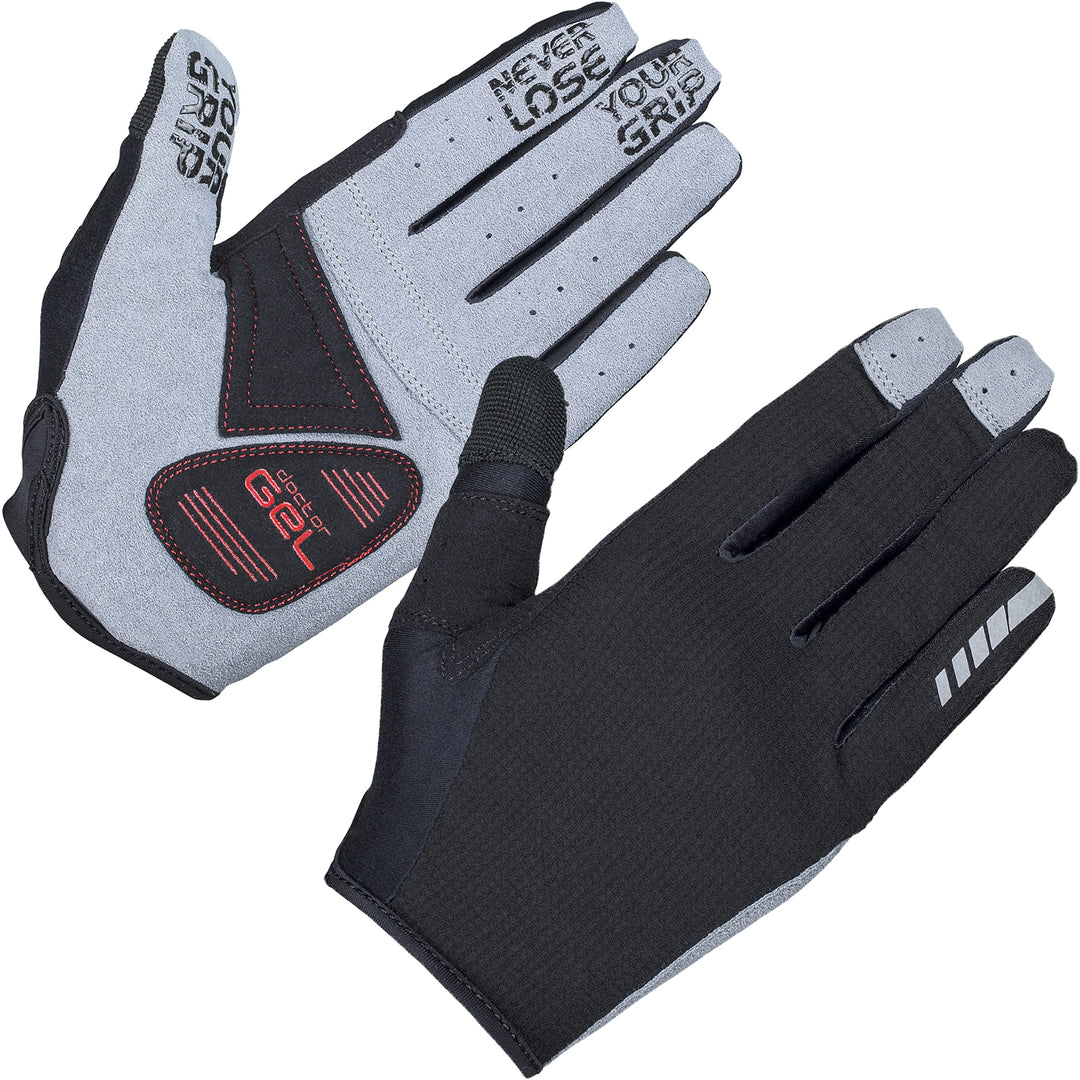 GripGrab Shark Gepolsterte Langfinger Mountainbike Gravel Handschuhe rutschfeste Vollfinger Sommer F