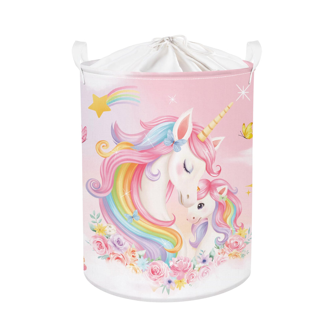 Entzückendes Einhorn Gross Wäschekorb Regenbogen Wolke Stoff Aufbewahrungskorb Kleidung Spielzeug Au