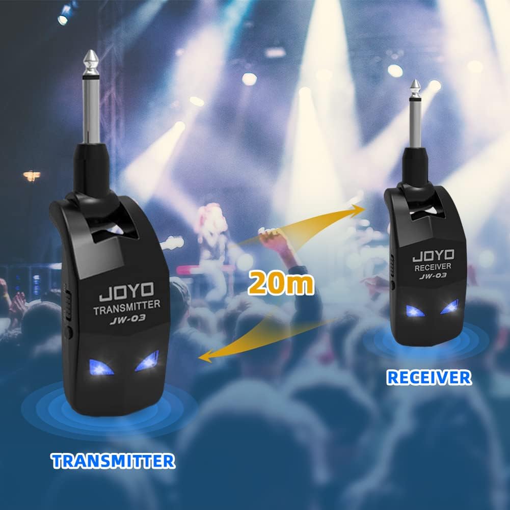 JOYO 2,4 GHz Wireless Guitar System 4 Kanäle Wiederaufladbarer Audio Wireless Transmitter Receiver f