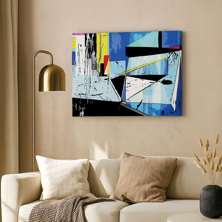 Bilder auf Leinwand 100x70cm Leinwandbild mit Rahmen Abstraktion modern Gross Wanddeko Bild Schlafzi
