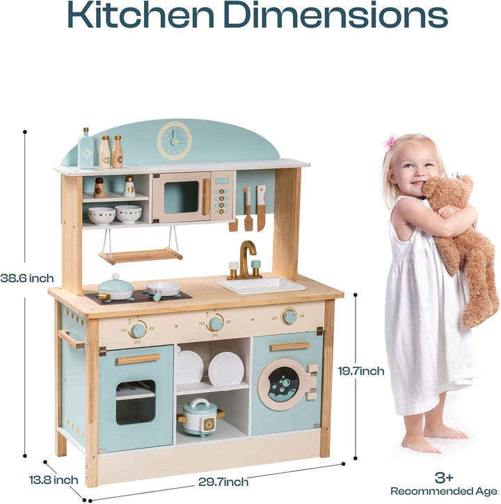 ROBOTIME Küchenspielset aus Holz für Kinder, Spielküche für Kleinkinder, grosse Kinder, Mädchen, Jun
