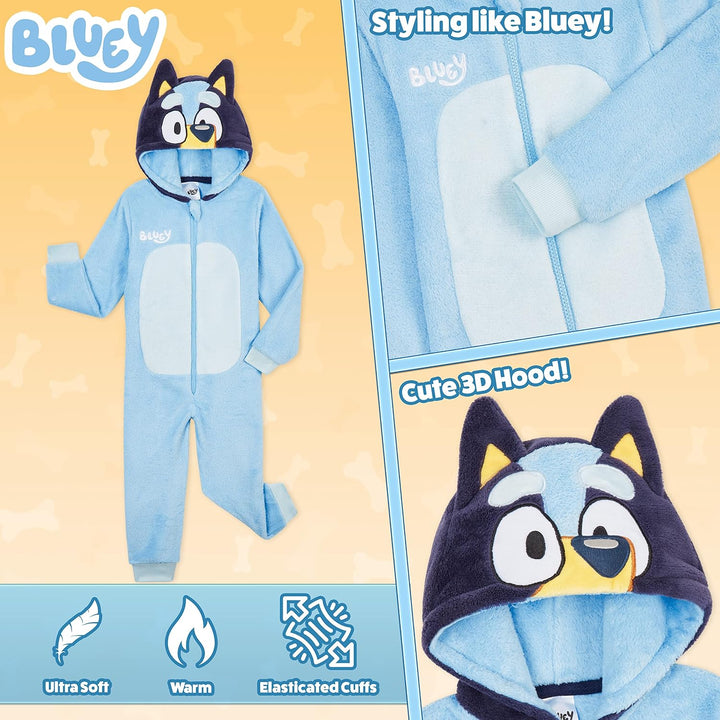 Bluey Jumpsuit Schlafanzug Onesie Mädchen Jungen 3-4 Jahre Blau, 3-4 Jahre Blau
