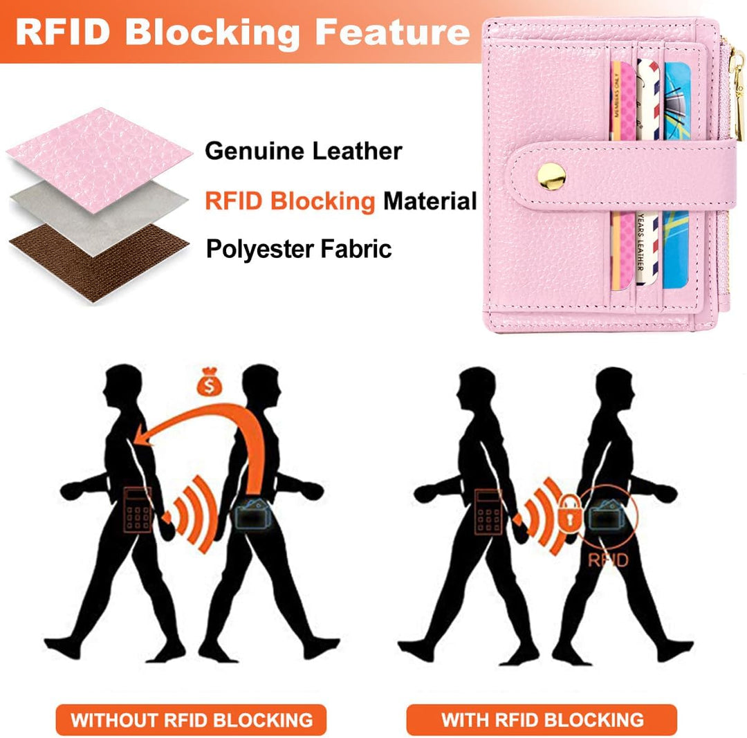 BTNEEU Kreditkartenetui Damen Echtes Leder Geldbörse Damen Klein RFID Schutz Kartenetui mit Münzfach