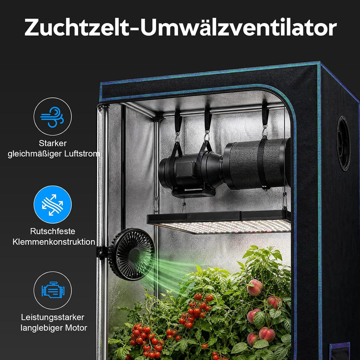 2er Grow Ventilator mit Clip Oszillierend, 3 Geschwindigkeiten Ventilator | Clip-on-Lüfter für Zelt,