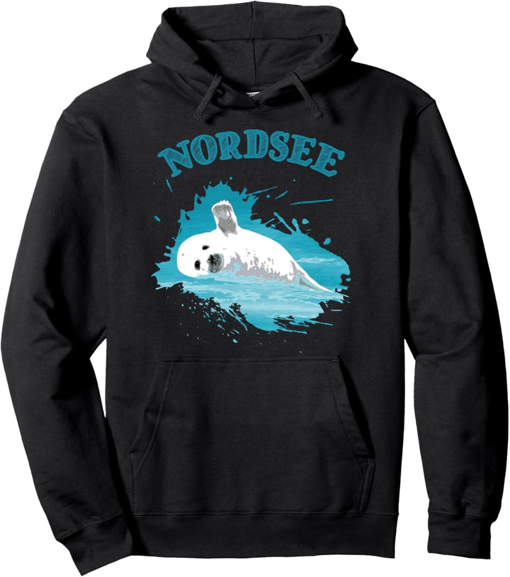Nordsee Urlaub Insel Robbe Seehund Pullover Hoodie
