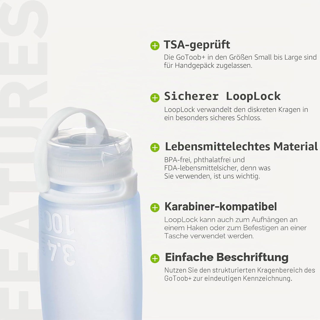 humangear 'GoToob' 3er Pack 74 ml transp./rot/orange, 071002, Einheitsgrösse, Transp./Rot/Orange