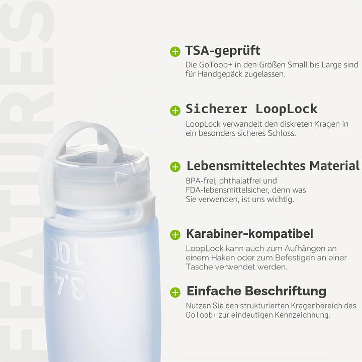 humangear 'GoToob' 3er Pack 74 ml transp./rot/orange, 071002, Einheitsgrösse, Transp./Rot/Orange