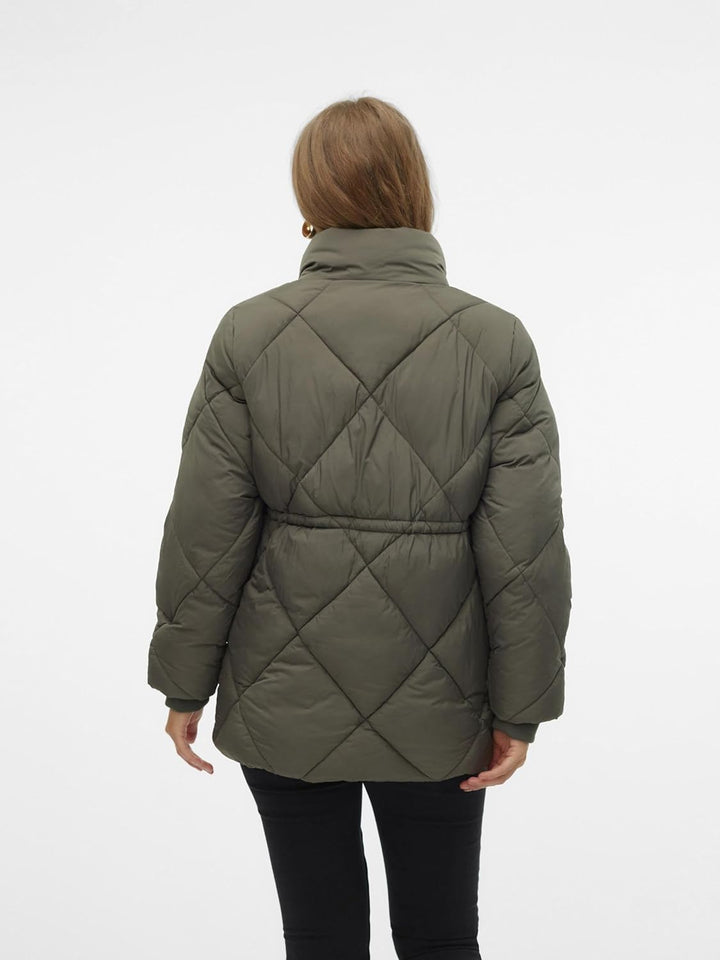 MAMALICIOUS Female Jacke Hoch geschlossen Gerippte Ärmelbündchen Mantel Kambaba XL, Kambaba XL