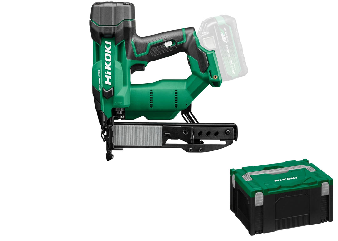 HiKOKI Akku-Klammergerät - 18 V, 13-40 mm, Li-Ion, LED-Licht, werkzeuglose Tiefeneinstellung, Luftfe