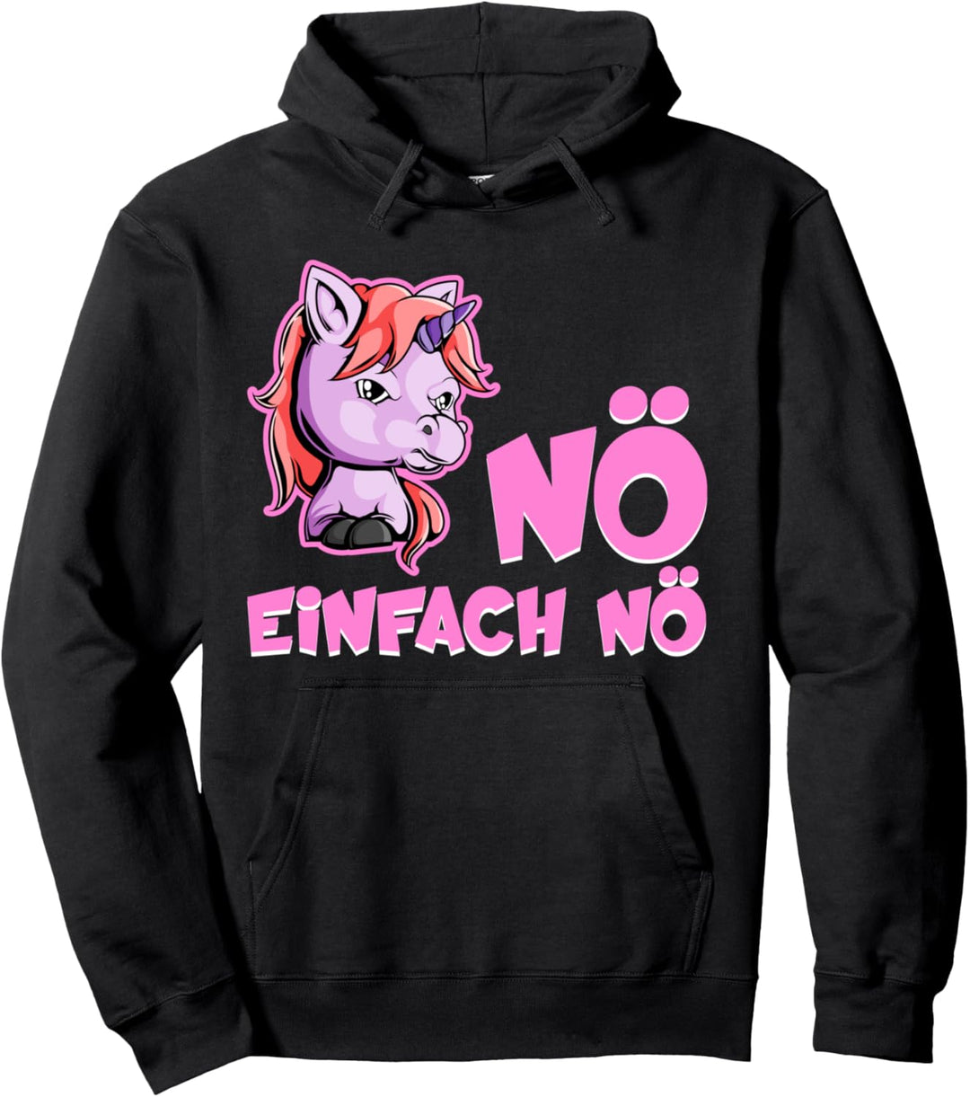 Nö einfach nö Mädchen Reiten Reiterin Sprungpferd Pferd Pullover Hoodie