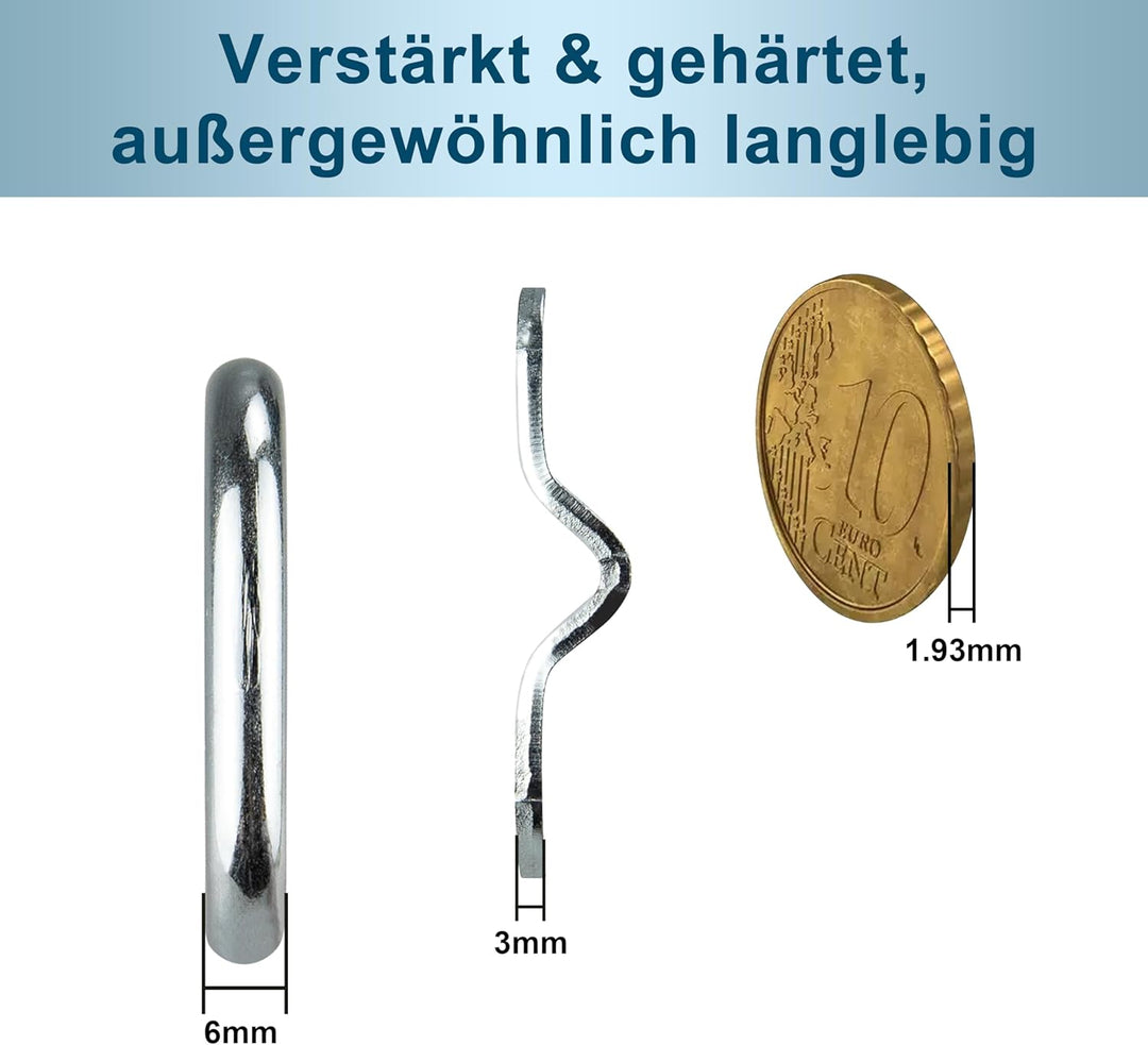 12 Stück Verzinkte Zurrösen - Augplatte mit 6mm D-Ring & 3mm Grundplatte für Ladungssicherung - Anhä