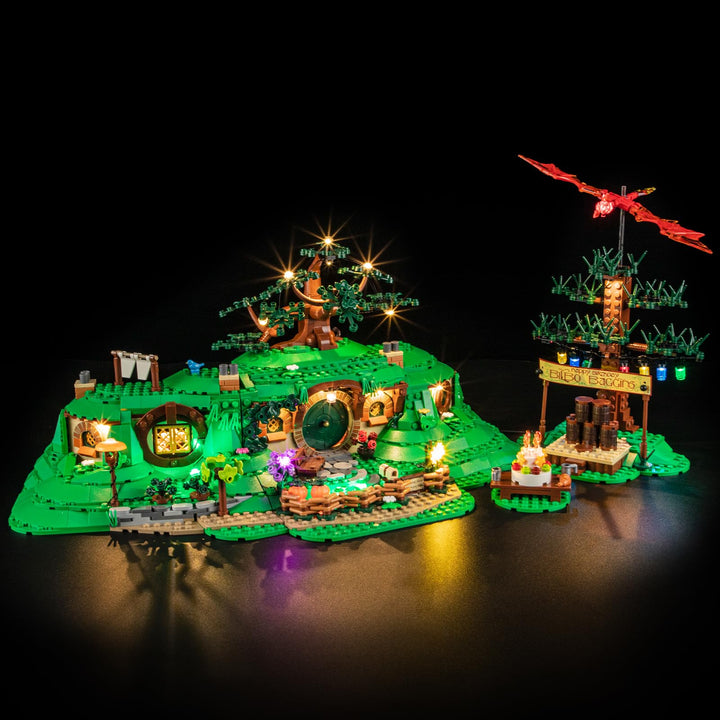 GEAMENT LED Licht-Set Kompatibel mit Lego Der Herr der Ringe: Das Auenland (The Shire) Icons 10354 B