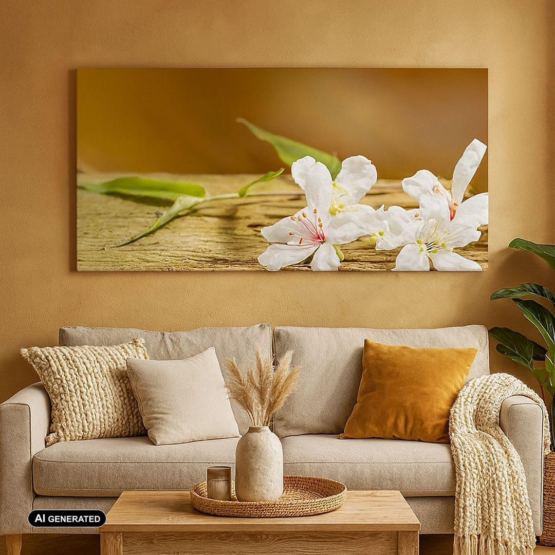 Wandbilder Dekoration Wohnzimmer Asien spa bambus blume Panorama Bilder auf Leinwand 120x50cm Leinwa