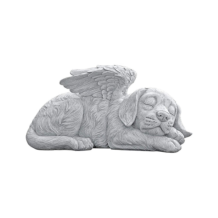 Design Toscano Tierstatue imit Engelsflügeln, Masse: 25,5 x 14 x 12,5 cm, Hund Engel, Hund Engel