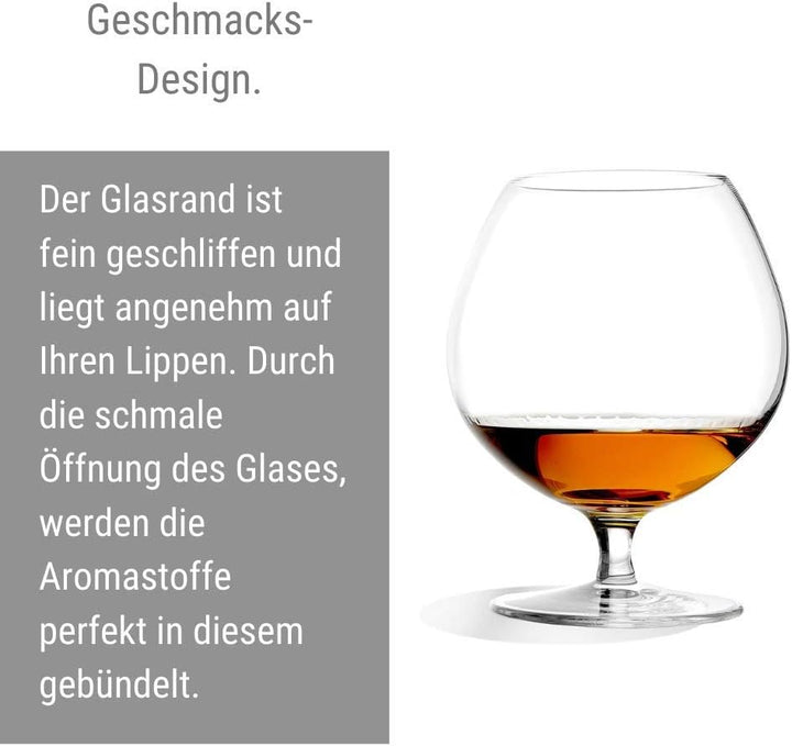 Stölzle Lausitz Cognacschwenker I 585 ml I 6er Set Cognac Gläser I spülmaschinenfest I edles bleifre