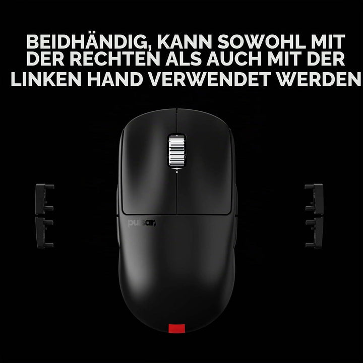 Pulsar Gaming Gears X2A ES kabellose Gaming-Maus, beidhändig, optischer Schalter, OLED-Display, trei