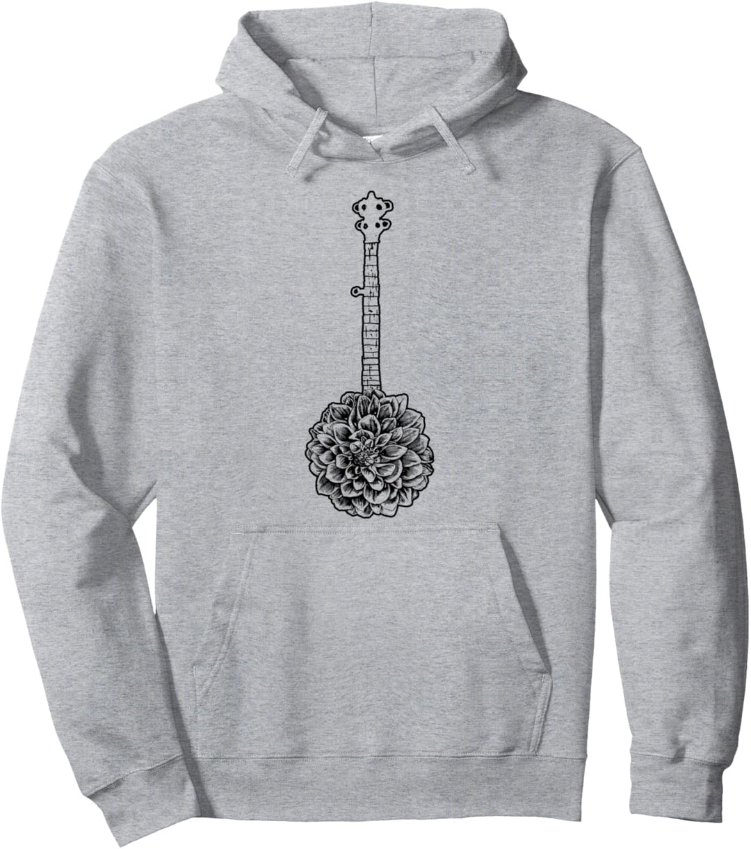 Banjo Flower - Minimalist Music Graphic Pullover Hoodie