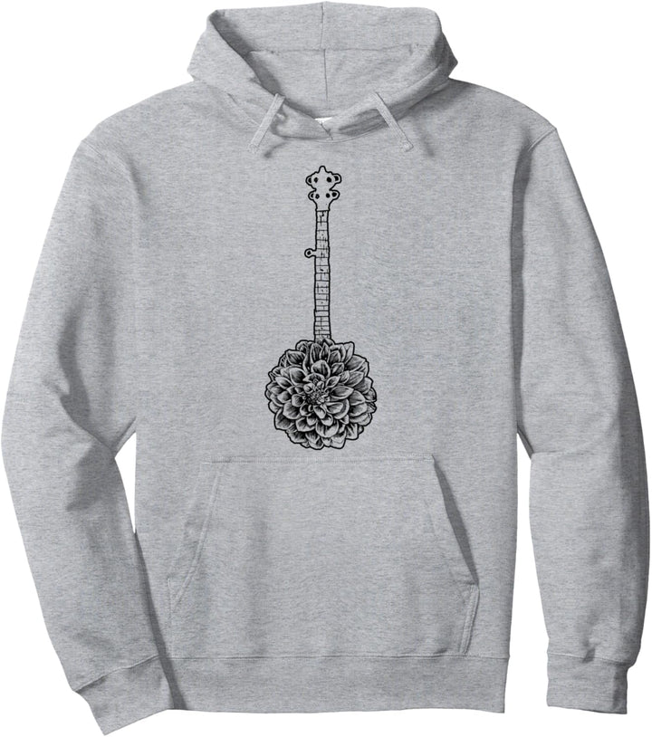 Banjo Flower - Minimalist Music Graphic Pullover Hoodie