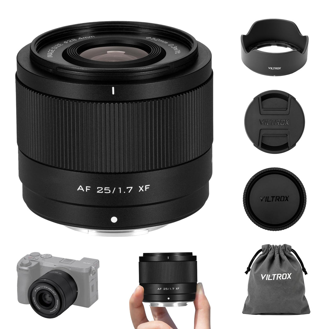 VILTROX 25mm F1.7 Air APS-C Objektiv mit Autofokus für Fuji XF-Mount Lens Standardobjektiv mit Gross