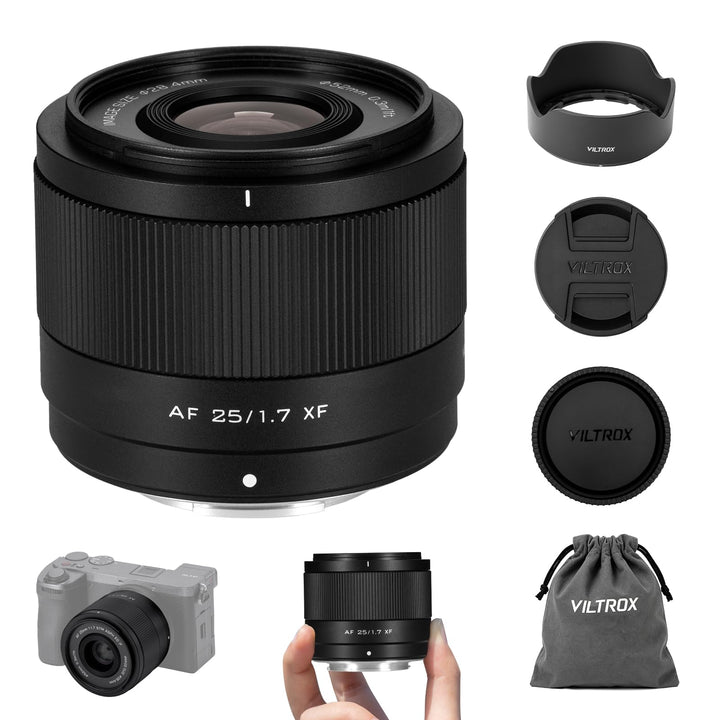 VILTROX 25mm F1.7 Air APS-C Objektiv mit Autofokus für Fuji XF-Mount Lens Standardobjektiv mit Gross