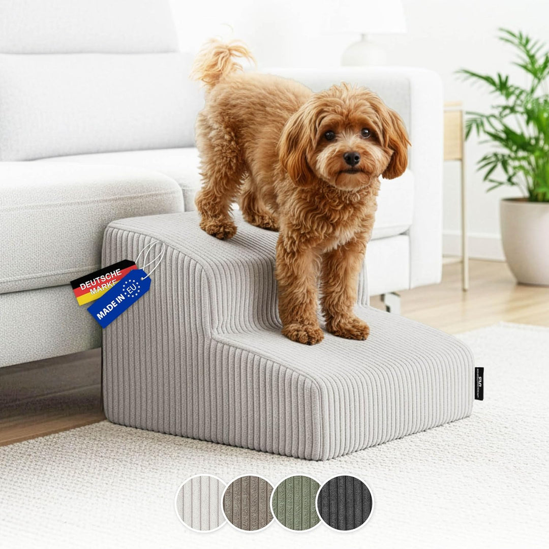 Rohrschneider Hundetreppe kleine Hunde | Made in EU | Haustiertreppe mit Rutschfester Unterseite | K