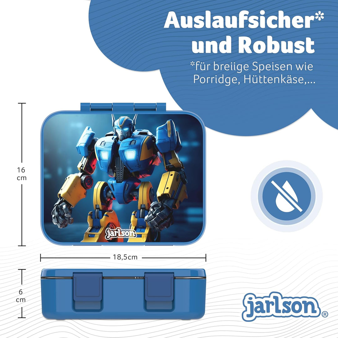 Jarlson® Brotdose Kinder mit Fächern MILI [AUSLAUFSICHER] - Bento Lunchbox für Schule, Kita & Kinder