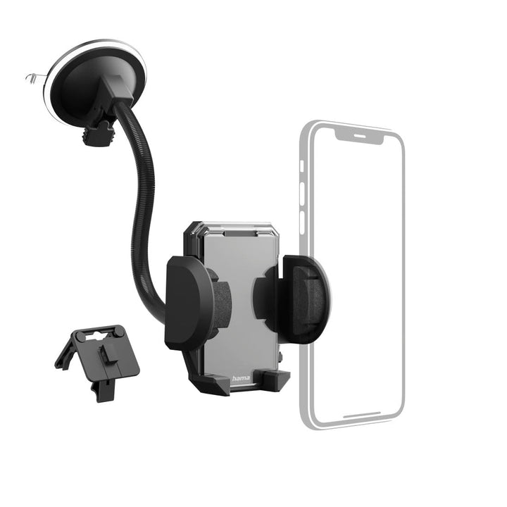 Hama Handyhalterung Auto, für Lüftung und Scheibe, universal bis 11cm Breite (Hochformat, Querformat