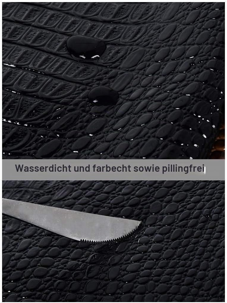 NIANTONG Kunstleder Stoff Krokodilmuster Glänzender PU-Kunstleder Polsterstoff Meterware 138 cm Brei