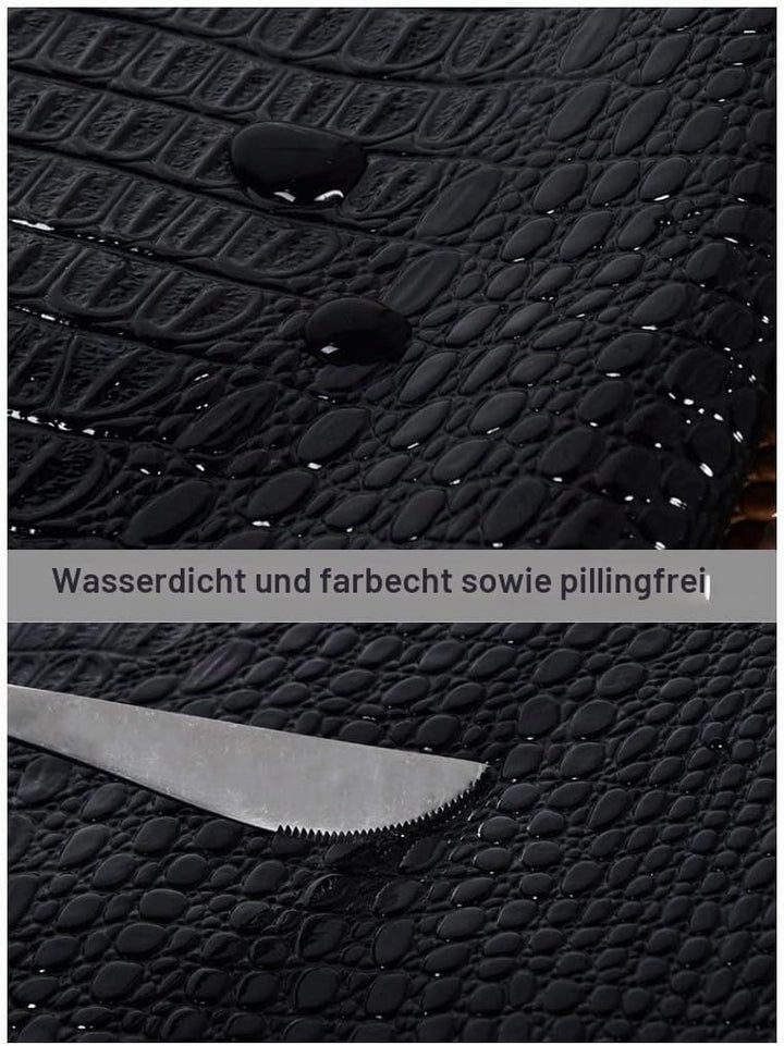 NIANTONG Kunstleder Stoff Krokodilmuster Glänzender PU-Kunstleder Polsterstoff Meterware 138 cm Brei