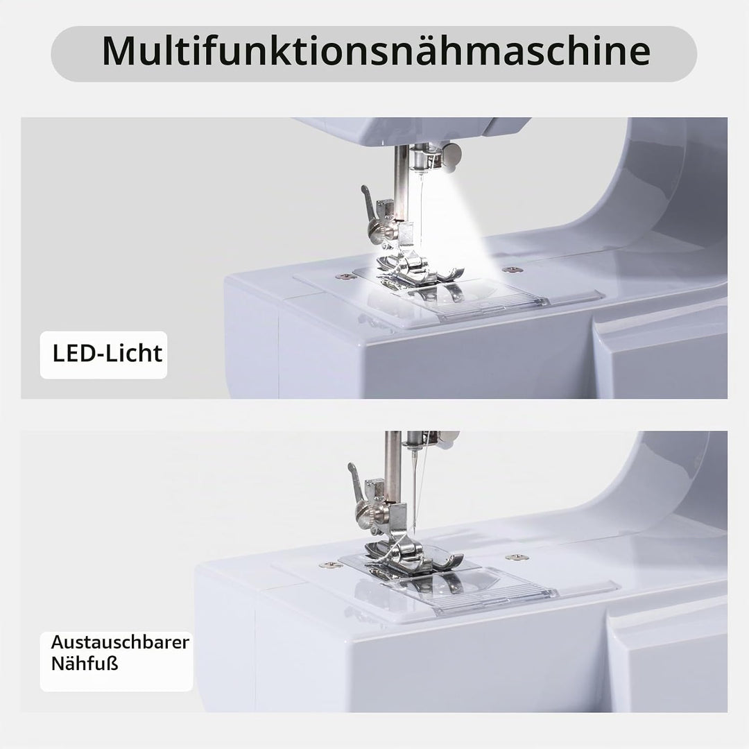 Nähmaschine für Anfänger &amp; Kinder, Kleine nähmaschinen Mit 12 Stichprogrammen, Mini Sewing Machine T