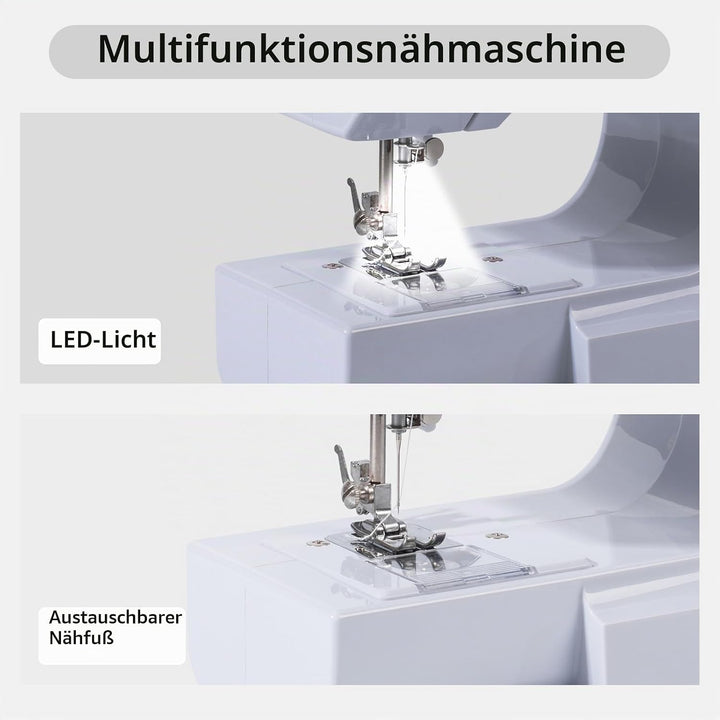 Nähmaschine für Anfänger &amp; Kinder, Kleine nähmaschinen Mit 12 Stichprogrammen, Mini Sewing Machine T