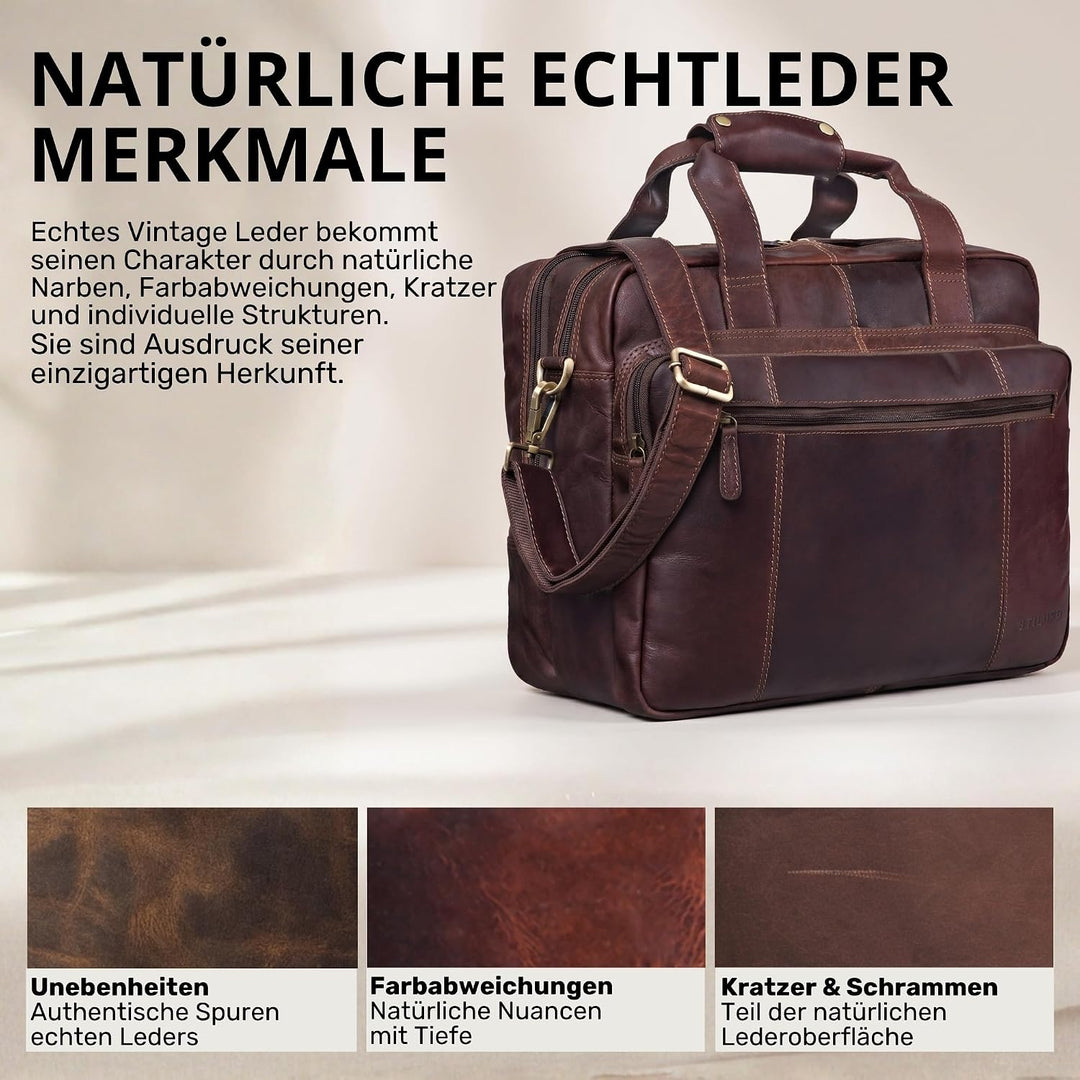 STILORD 'Experience' Vintage Lehrertasche Leder gross für Herren Damen XL Aktentasche Business Schul