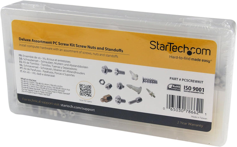 StarTech.com Gemischtes Deluxe PC-Schraubenset - Schrauben, Muttern und Abstandsbolzen Kit Sortiment